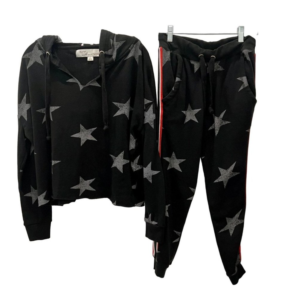 Vintage Havana Black and Gray Star Jogger Set